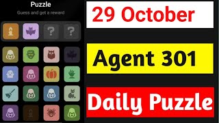 Agent 301 Daily Puzzle 29 October  Agent 301 Daily Combo 29 October  Agent 301 Airdrop agent301 [upl. by Kissie]