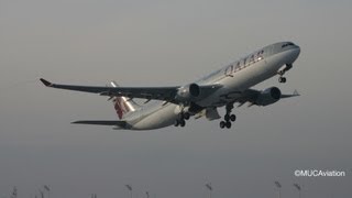 Qatar Airways Airbus A330300 Takeoff FULL HD [upl. by Ahsimet640]