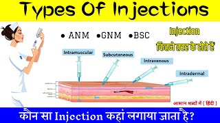 Types Of Injection In Hindi  Injection लगाने का तरीका  ANM  GNM  BSC Nursing  Nursing Exam [upl. by Aleirbag]