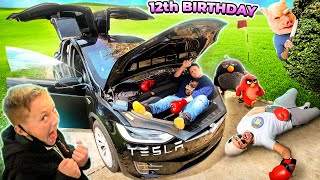 MIKE finally got a TESLA for his BIRTHDAY 🎂🚗🔑 FV Family 12th Bday Vlog [upl. by Eednarb]