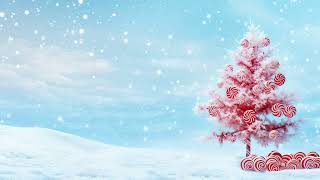 Peppermint Candy Christmas Tree Snow Village Blue Snowing Sky Christian Background Worship Motion [upl. by Noorah]