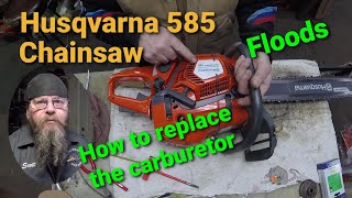 Husqvarna 585 Chainsaw Floods And Wont Start [upl. by Annawat996]