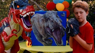 Birthday Party Dinosaur Toys TRexRanch  Moonbug Kids Explore With Me  Dinosaur Videos for Kids [upl. by Phillida]