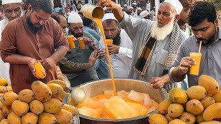 Hardworking Old Man Making Mango Juice 🥭 Roadside Drink Ice Mango Milkshake  Karachi Street Food [upl. by Yoj687]