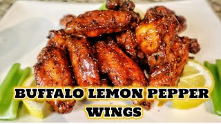 Buffalo Lemon Pepper Chicken Wings In Deep Fryer  Easy Chicken Wings Recipe [upl. by Harrington]