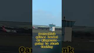 Qf2144 landed at Kingscote airport starting to taxi adelaide automobile commercialaircraft [upl. by Wake639]