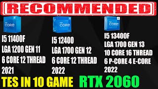 INTEL I5 11400F VS I5 12400 VS I5 13400F  RTX 2060  1080P  ULTRA HIGH [upl. by Atiseret]