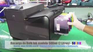 Recarga do Bulk Ink na HP PRO X451DW  X476DW  X576DW  SULINK [upl. by Wheaton]