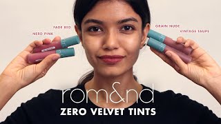 INDIAN SKIN Lip Swatch  Romampnd Zero Velvet Tint Vintage Filter Series Best Korean Lip Tintlimese [upl. by Junji209]