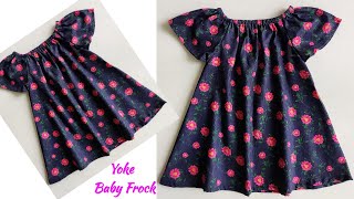 Very Easy Yoke Baby Frock Cutting and stitching Step by step  Yoke Baby Frock Cutting and stitching [upl. by Sharman746]