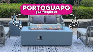 Tables with fireplace  gas fireplace  table for garden or terrace 152x61 cm PORTOGUAPO [upl. by Tamsky541]