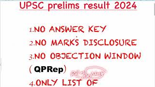 Upsc prelims 2024 result  full detail IAS prelims result [upl. by Jandy]