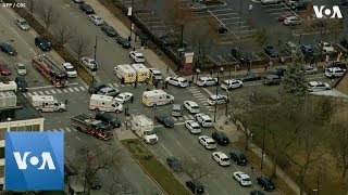 Aerial Footage of Police in Chicago After Shooting [upl. by Ssur]