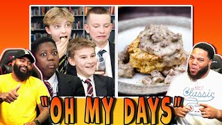 INTHECLUTCH REACTS TO BRITISH HIGH SCHOOLERS TRY BISCUIT AND GRAVY FOR THE FIRST TIME [upl. by Sidnala]