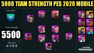 PES 2021 Mobile 5000 Team Strength  Highest Team Strength In PES 2021 Mobile  Zaki Pes Official [upl. by Tiffanie]