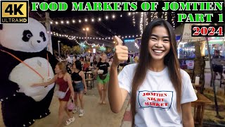 Jomtien Food Markets Part 1 Jomtien Night Market 2024 January Pattaya Thailand [upl. by Arde678]