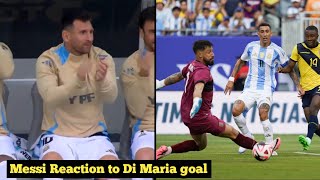 Messi Reaction To Di Maria goal against Ecuador [upl. by Ardnola352]