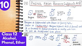 10 Preparation of phenol from Benzen sulphonic acid Diazonium salt and Grignard reagent class12 [upl. by Kcirrez717]