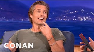 Timothy Olyphants quotJustifiedquot Character Is Getting A Lisp  CONAN on TBS [upl. by Anaibib]