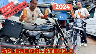 1 liter Mileage Test Hero Splendor Plus Xtec 20 2024 real average video  top speed  iBS brake [upl. by Noicpesnoc]