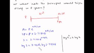 Continuous Compounding  Example 2  Calculate rate of interest [upl. by Onibla]