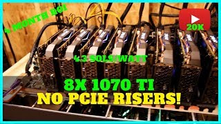 8x GPU Riserless Mining Rig Build w 1070 TI  20k Subscribers [upl. by Ihteerp]