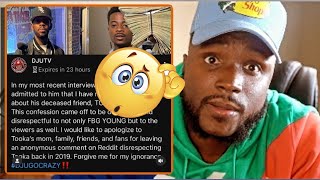 DJ U APOLOGIZES TO FBG YOUNG TOOKA’S MOM amp THE FANS FOR ADMITTING THAT HE SAID HE SMOKED TOOKA… [upl. by Mharba691]