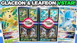 Pokemon Leafeon amp Glaceon VSTAR Japanese Star Birth Special Card Box Set Opening [upl. by Ydner]