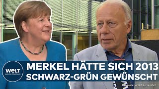 SCHWARZGRÜNE FREUNDSCHAFT Altkanzlerin Angela Merkel verabschiedet GrünenMinister Jürgen Trittin [upl. by Darnok]