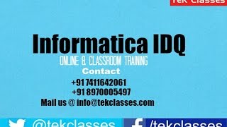 Informatica Data Quality Training Demo Video  Informatica Data Quality Tutorial [upl. by Illa]