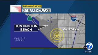 Earthquake 34magnitude quake hits Huntington Beach [upl. by Bocaj]