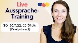 LIVE AusspracheTraining  AusspracheÜbungen aus der Masterclass [upl. by Irollam]