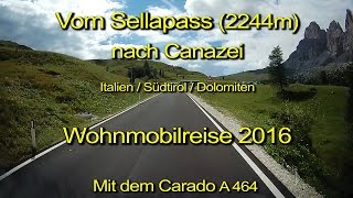 Wohnmobil–Vom Sellajoch nach CanazeiDolomitenBlick durch die WindschutzscheibeKomplett amp Echtzeit [upl. by Ettennaj]