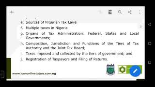 Tax  Introduction to Taxation amp Tax Administration in Nigeria 2021 ICAN New Syllabus [upl. by Carly]