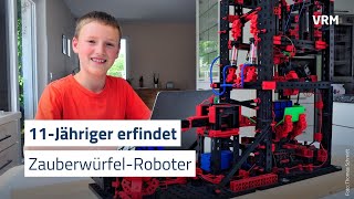 11Jähriger Binger Schüler erfindet ZauberwürfelRoboter [upl. by Hadeehuat]