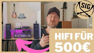 HiFi muss nicht teuer sein Setup für 500€  Erste HiFi Anlage  Stereo Setup mit Plattenspieler [upl. by Ilahtan273]