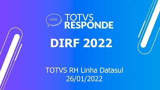 Espaço Legislação  DIRF  TOTVS RH Linha Datasul [upl. by Warfold]