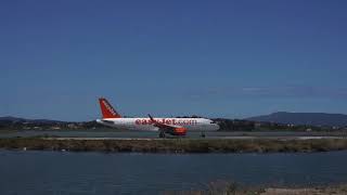 Easyjet plane taking off from Corfu  As seen from Kanoni [upl. by Nolyat430]