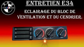 Ampoule de bloc ventilation et cendrier BMW E34 série2 [upl. by Eiddam]