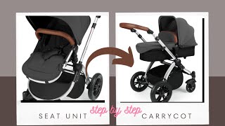 Ickle Bubba stomp V3 car seat unit to carry cot unit switching set up [upl. by Lamok]