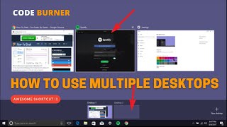 How to use Multiple Desktops on Windows 10  Windows 10 Virtual Desktops [upl. by Verada]