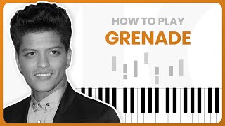 How To Play Grenade By Bruno Mars On Piano  Piano Tutorial PART 1 [upl. by Aerdnna]