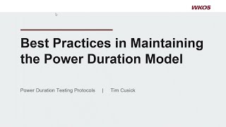 Best Practices in Maintaining the Power Duration Model [upl. by Dimphia488]