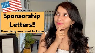 Sponsorship Letter for USA B1B2 Visa  Everything you need to know  For Indians [upl. by Leuname]