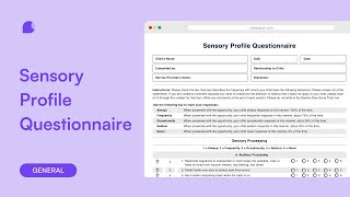 Sensory Profile Questionnaire [upl. by Helse]