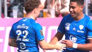 TOP 14  Essai de Thibault DEBAES RCV  Stade Français Paris  RC Vannes [upl. by Adimra944]