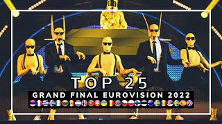 TOP 25  GRAND FINAL  EUROVISION SONG CONTEST 2022  ESC 2022 [upl. by Aehsa247]