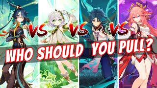 XIANYUN  NAHIDA  XIAO  YAE MIKO  Who Should You Pull For In Genshin Impact 44 Banners [upl. by Aitnauq142]