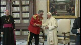 Pope meets with Fra Matthew Festing Gran Master of the Order of Malta [upl. by Silletram814]