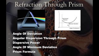 Prism1 Angle Of DeviationAngular dispersion Dispersive Power Prism Formula [upl. by Elah]